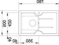 Preview: BLANCO 514495 IDESSA 45 S Keramik Alugrau ohne Ablauffernbedienung Becken links 45 cm Untermaß